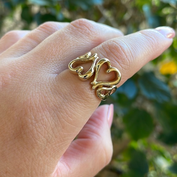 Jewelry - 14K Solid Yellow Gold Multiple Heart Ring